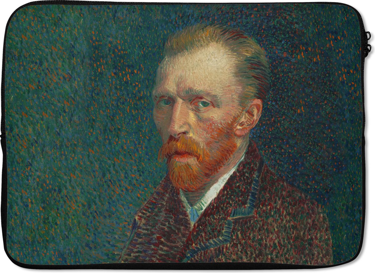 Laptophoes - Van Gogh - Schilderij - Kunst - Zelfportret - Laptop sleeve - Laptop hoes - Laptop - 13 Inch - Laptophoes print - Back to school spullen - Schoolspullen jongens en meisjes middelbare school - Macbook air hoes - Chromebook sleeve
