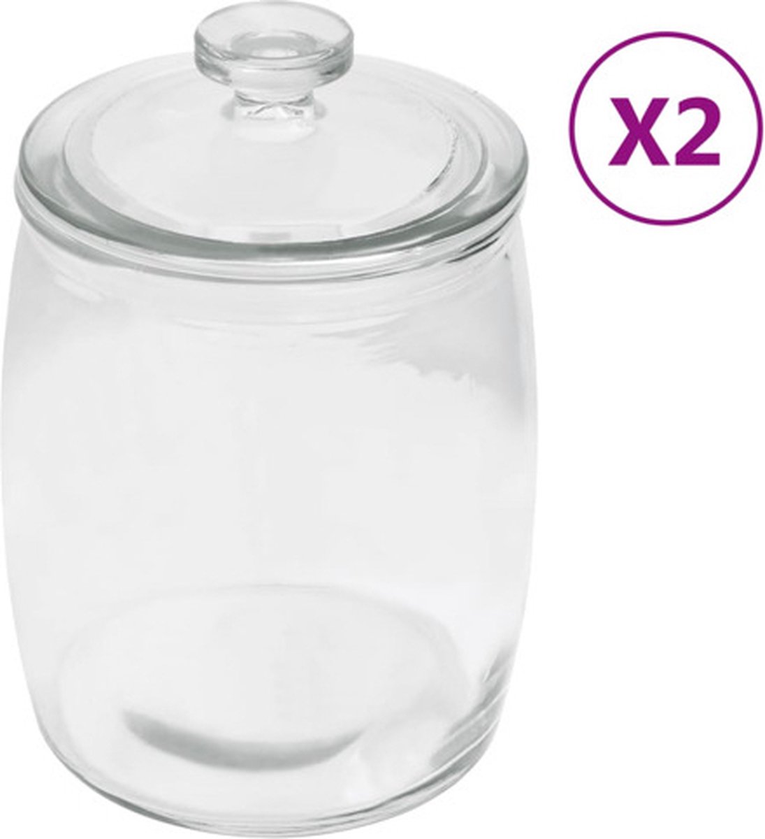 vidaXL Opbergpotten met deksel 2 st 3850 ml glas