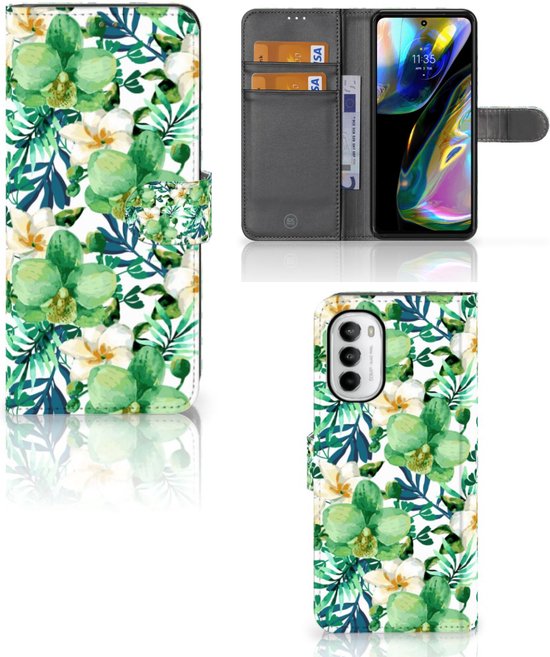 Coque Compatible avec Motorola Moto G52 | Moto G82 Coque Orchidée Verte