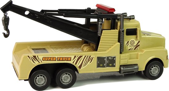 Speelgoed auto - takelwagen - 44 x 17 x 24 cm - beige | bol.com