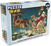 Puzzel Kerstmis - Winter - Vintage - Legpuzzel - Puzzel 500 stukjes - Kerst - Cadeau - Kerstcadeau voor mannen, vrouwen en kinderen