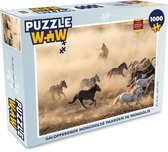 Puzzel Galopperende Mongoolse paarden in Mongolië - Legpuzzel - Puzzel 1000 stukjes volwassenen
