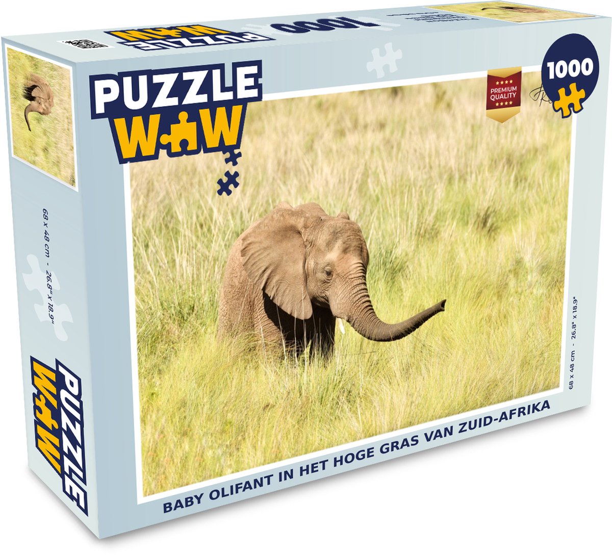 Puzzel Baby olifant in het hoge gras van Zuid-Afrika - Legpuzzel - Puzzel  1000 stukjes... | bol.com