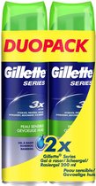 Gillette Series Sensitive Scheergel Mannen - 2x200 ml