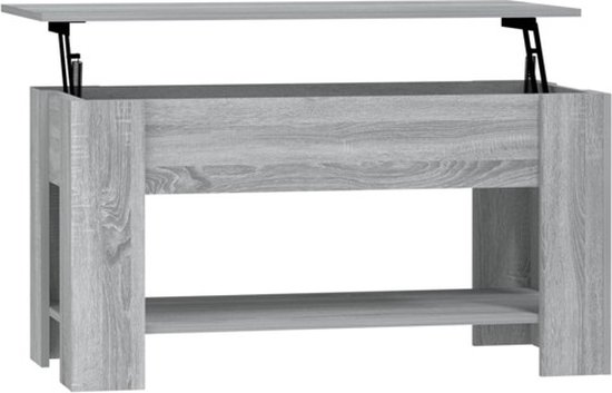 vidaXL Salontafel basse 101 x 49 x 52 cm Bois décoré Gris Chêne Sonoma