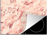 KitchenYeah® Inductie beschermer 75x52 cm - Roze - Stenen - Marmer print - Kookplaataccessoires - Afdekplaat voor kookplaat - Inductiebeschermer - Inductiemat - Inductieplaat mat