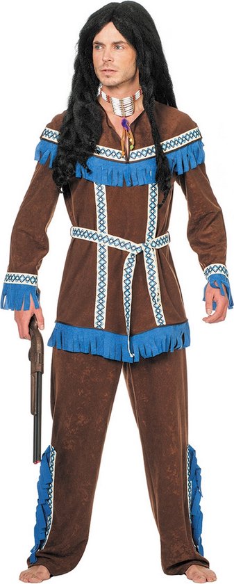 Wilbers & Wilbers - Indiaan Kostuum - Indiaan Tenderfoot Regendans - Man - Bruin - Maat 54 - Carnavalskleding - Verkleedkleding