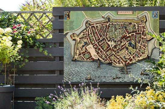 Affiche de jardin Plan de la ville - Harderwijk - Histoire - 120x90 cm - Carte