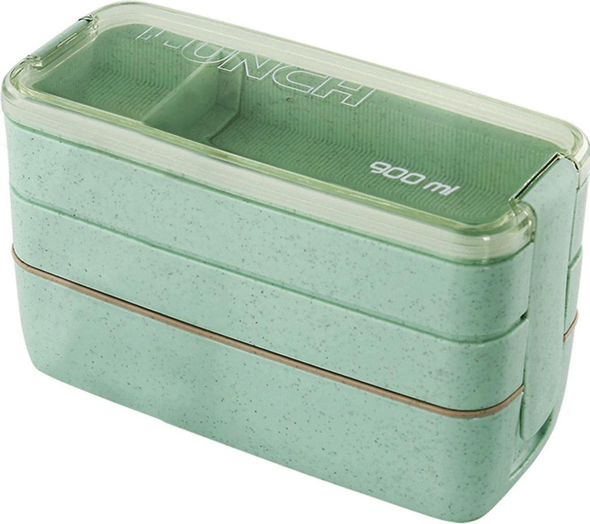 Lunchbox - Meal prep bakjes - Lunch box Met Deksel - Meal Prep – bento box - Lunchtrommel met Bestek Groen