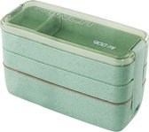 Boîte à lunch - Boîtes de préparation de repas - Boîte à lunch avec couvercle - Prep de repas - Boîte à bento - Boîte à lunch avec Couverts Vert