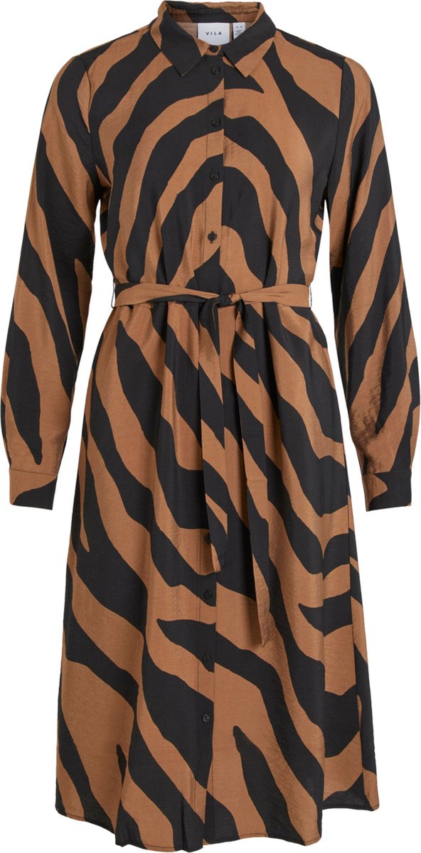 VILA VIDOGMA ZEB L S MID CALF SHIRT DRESS SU Dames Jurk Maat 40 bol