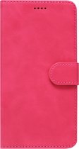 LC.IMEEKE Kunstleren Book Case Portemonnee Pasjes Hoesje Geschikt voor iPhone 14 Pro - Roze