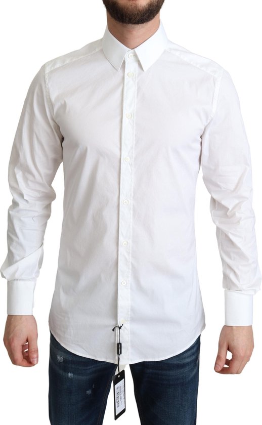 Dolce & Gabbana White Cotton Stretch Dress Shirt