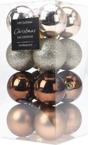 Christmas Decoration Kerstballen - 16st - kunststof herfstkleur - 5cm