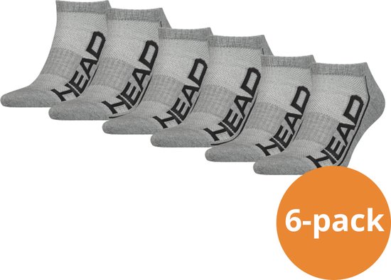 HEAD Chaussettes basses socks Performance - 6 paires de chaussettes de sport - Grijs - Unisexe - Taille 43/46