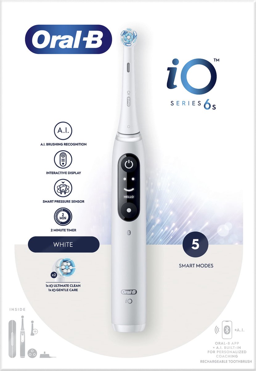 Oral-B iO 6 Volwassene Vibrerende tandenborstel Wit