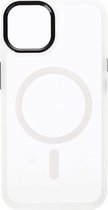 Shop4 - iPhone 14 Plus Hoesje - Luxe Bumper Back Case met Magneetfunctie Metaal Transparant