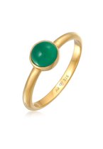 Elli PREMIUM Ring Elli PREMIUM Ring Dames Eenzaam Basis Groen met Agaat Edelsteen in 925 sterling zilver gerhodineerd