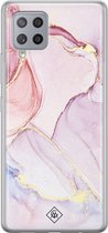 Casimoda® hoesje - Geschikt voor Samsung A42 - Marmer roze paars - Backcover - Siliconen/TPU - Paars