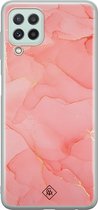 Casimoda® hoesje - Geschikt voor Samsung A22 4G - Marmer Roze - Backcover - Siliconen/TPU - Roze