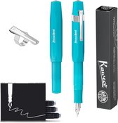 Kaweco - FROSTED SPORT BLUE BERRY Fountain Pen - Extra Fine - Oktogonal Clip Chrome - Doosje Vullingen