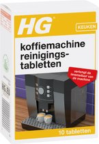 HG koffiemachine reinigingstabletten - 10 stuks - krachtige en veilige ontkalker - verlengt de levensduur van de machine