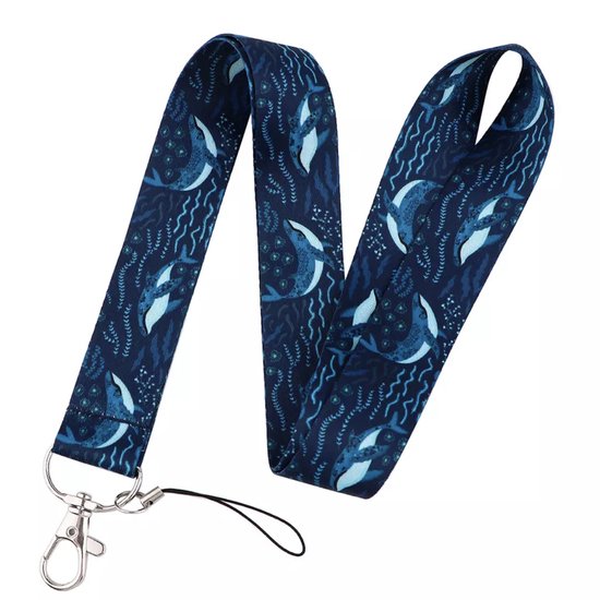 Foto: Goededoelen shop lanyard sleutelkoord walvis sleutelhanger keycord lanyard walvis keycord walvis sleutelhanger whalec keycord lengte 47 cm ocean clean up sleutelbos koord unisex
