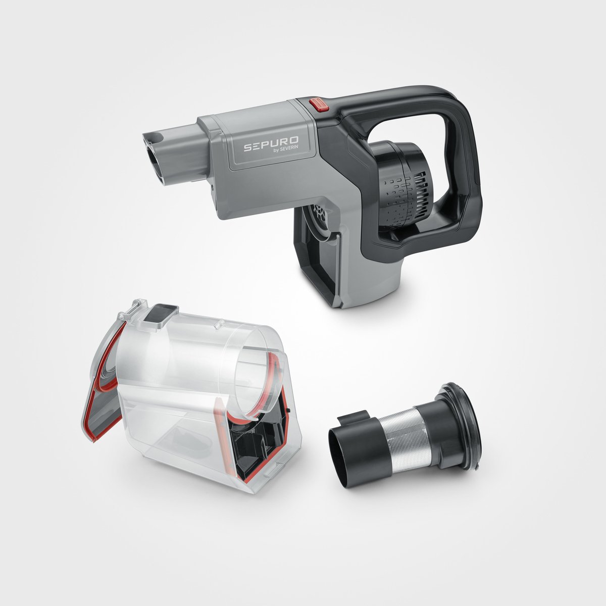 Severin HV 7184 steelstofzuiger & elektrische bezem Zakloos 0,6 l 280 W Zwart, Grijs