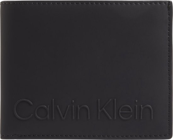 Calvin Klein - Rubberized bifold 5cc w/coin portemonnee - RFID - heren - black
