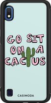 Casimoda® hoesje - Geschikt voor Samsung Galaxy A10 - Go Sit On A Cactus - Zwart TPU Backcover - Planten - Blauw