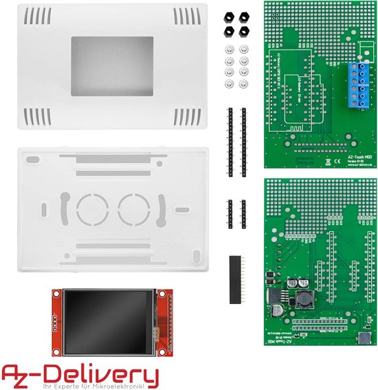 AZDelivery Kit de boîtier mural AZ-Touch avec écran tactile de 2,4 pouces compatible avec ESP8266 et ESP32 Smart Home E-Book inclus ! 2,4 pouces 1