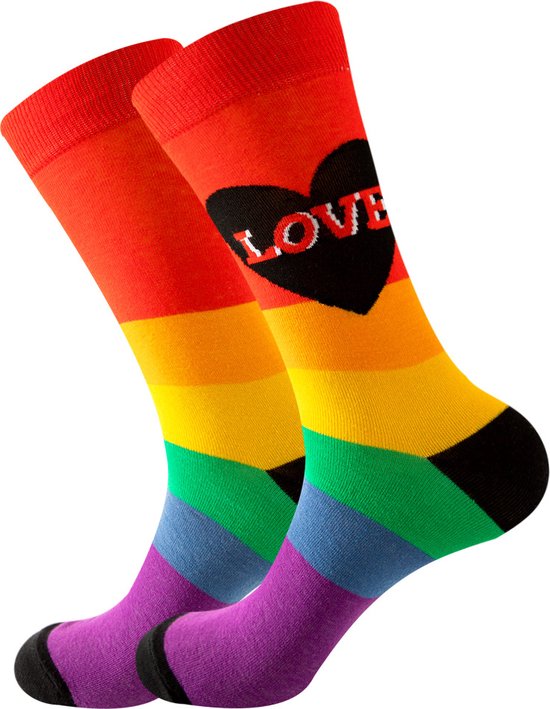 Winkrs | Pride Sokken | Regenboog Love Heart Hartje | 38/43