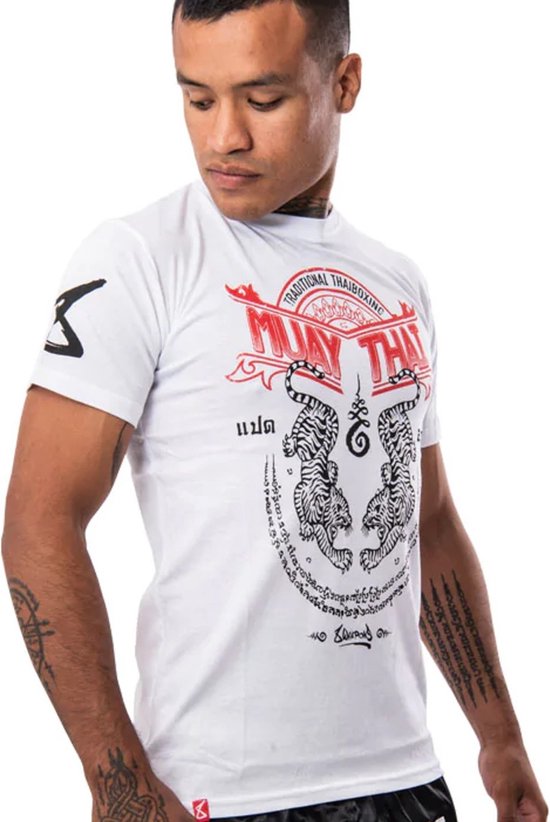8 Weapons T Shirt Sak Yant Tigers Wit Rood - XXL | bol