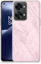 Smartphone hoesje OnePlus Nord 2T Leuk Hoesje Marble Pink