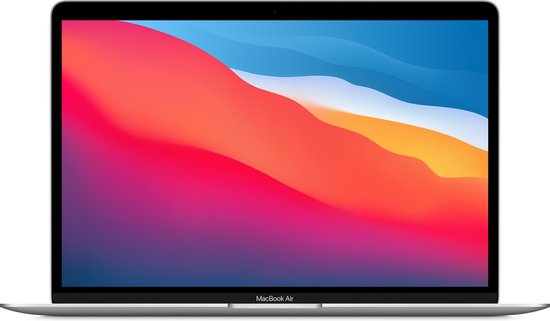 Apple MacBook Air 13,3 inch Laptop M1 Chip 8 Core CPU 8GB RAM 256GB SSD Zilver IPS Scherm