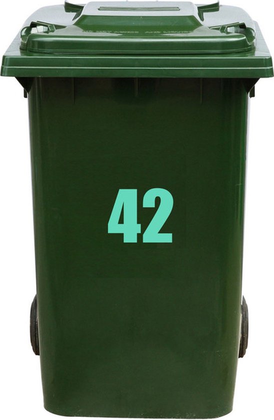 Autocollant Kliko / Autocollant poubelle - Numéro Kliko x 17 - Menthe