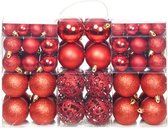 vidaXL - 100-delige - Kerstballenset - 3/4/6 - cm - rood