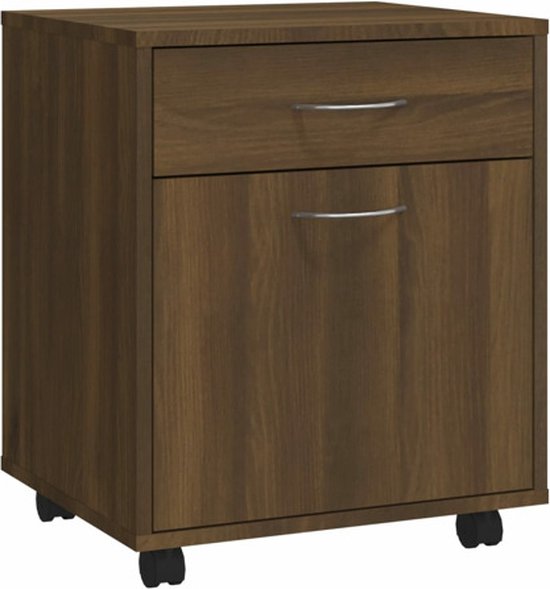 VidaXL Rolkast 45x38x54 Cm Bewerkt Hout Bruin Eikenkleur 