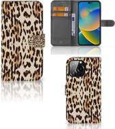 Book Cover Geschikt voor iPhone 14 Pro Max Smartphone Hoesje Leopard