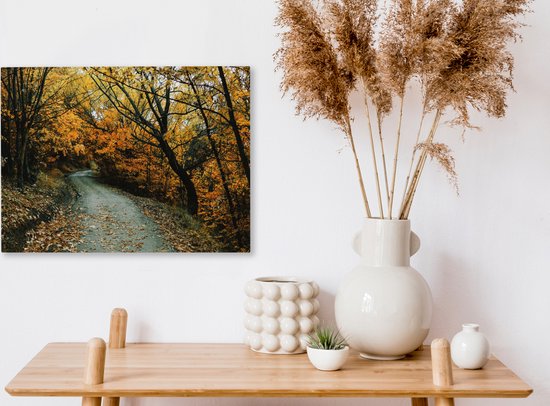 Toile Peinture Feuilles - Automne - Forêt - 40x30 cm - Décoration murale