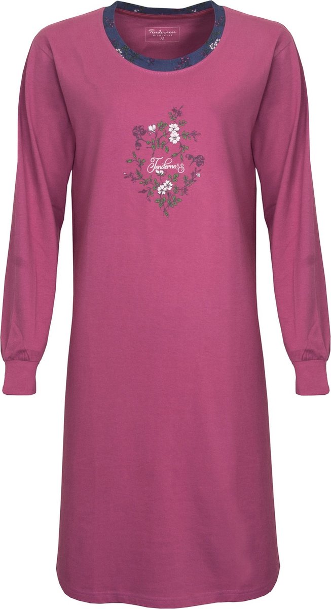 Tenderness Dames Nachthemd - 100% Katoen - Donker Roze