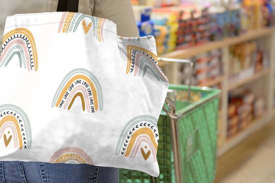 Sac bandoulière - Sac de plage - Shopper Filles - Design - Arc-en-ciel - Enfant - 50x40 cm - Sac en coton