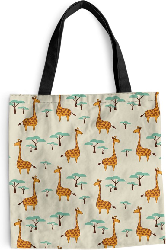 Sac bandoulière - Sac de plage - Shopper Girafe - Animaux - Motifs - 40x40 cm - Sac coton
