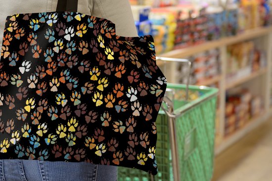 Sac Bandoulière - Sac De Plage - Motifs Shopper - Chiens - Pieds - 50x40 cm - Sac Coton