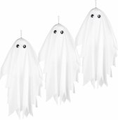 Set van 3x stuks hangende horror decoratie spook 48 cm met beweging en geluid - Halloween poppen