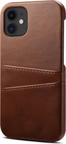 Mobiq - Leather Snap On Wallet iPhone 14 Pro Max Hoesje - donkerbruin