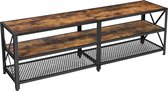 Signature Home Dussel Tv kast - Tv meubel - tv-tafel - voor tv's tot 60 inch - tv-meubel met planken - Kast voor woonkamer - slaapkamer - industrieel vintage - bruin-zwart