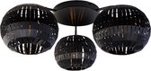 QAZQA zoe - Moderne Plafondlamp - 3 lichts - Ø 65 cm - Zwart - Woonkamer | Slaapkamer | Keuken