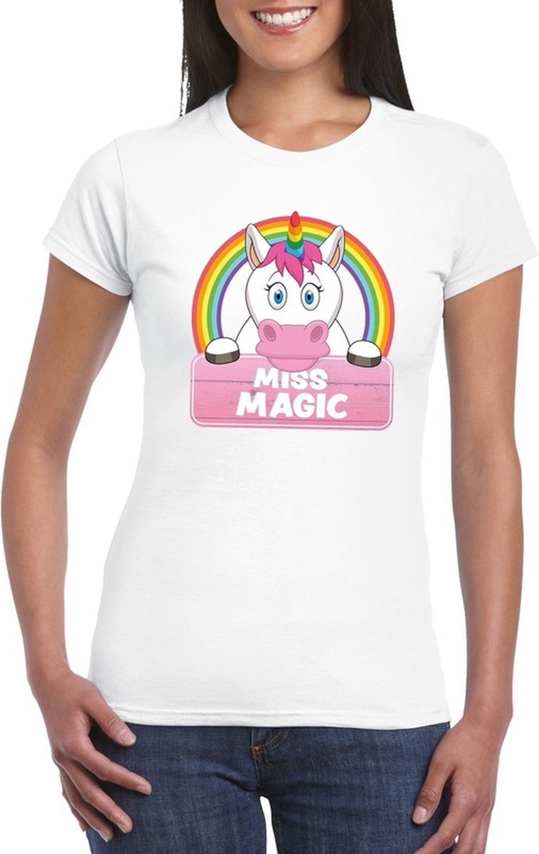 Miss Magic de eenhoorn t shirt wit voor dames eenhoorns shirt M bol