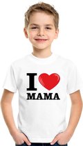 Wit I love Mama t-shirt kinderen 122/128
